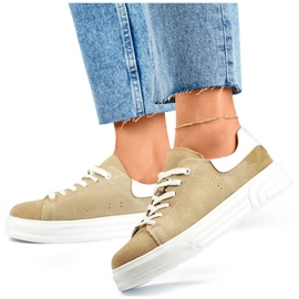 Goodin Deportivas mujer piel beige GD-XF-113BE