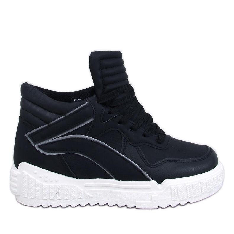 Zapatillas deportivas altas para mujer, color negro. Zapatillas deportivas altas para mujer, color negro.