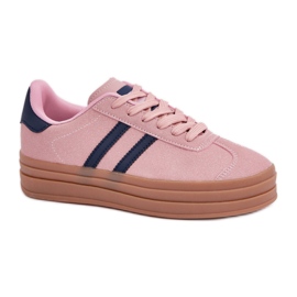 Zapatillas deportivas de mujer con plataforma EV-508, rosa