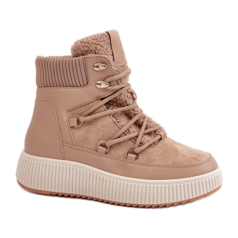 Botas de nieve aisladas para mujer MD9944-7 beige marrón Botas de nieve aisladas para mujer MD9944-7 beige marrón