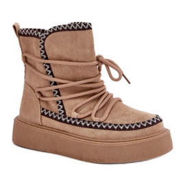 Botas de nieve aisladas para mujer MD1094-8 beige marrón