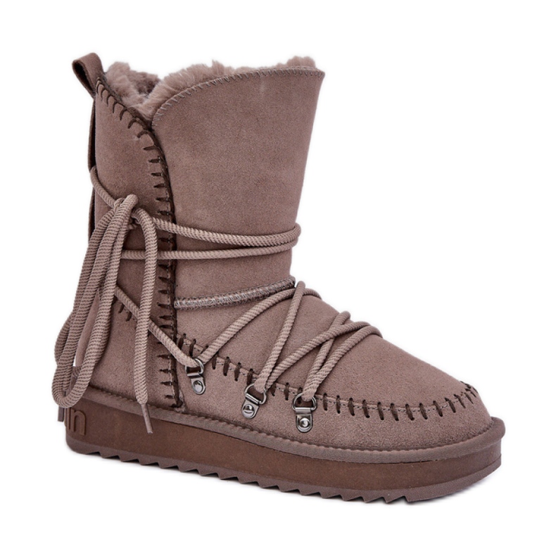 D.Franklin Botas de nieve con pelo para mujer DFSH375004, beige