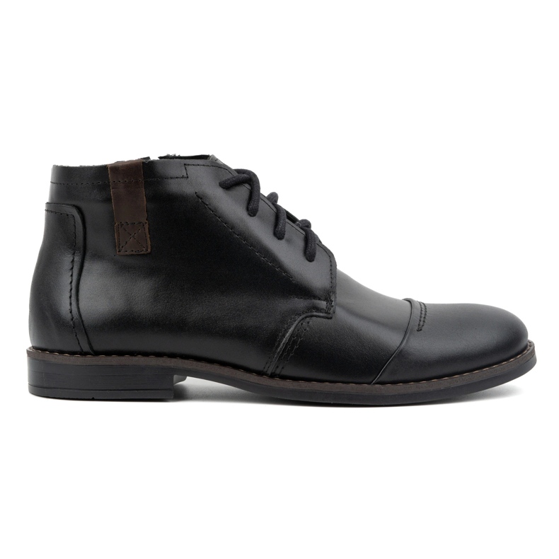 Olivier Invierno de cuero para hombres Elegantes botas negras 282lu negro