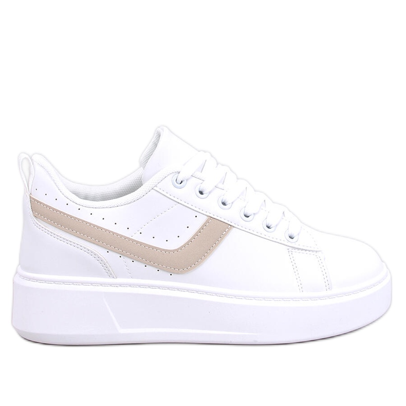Zapatillas deportivas con plataforma, blancas. blanco Zapatillas deportivas con plataforma, blancas. blanco