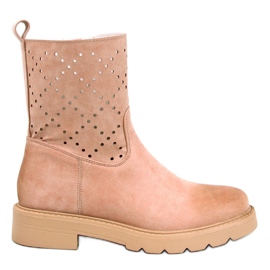 Botas de mujer caladas, beige