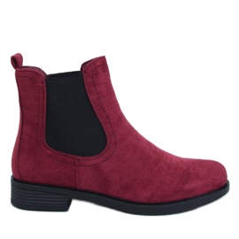 Botas Chelsea de mujer en ante y goma. rojo