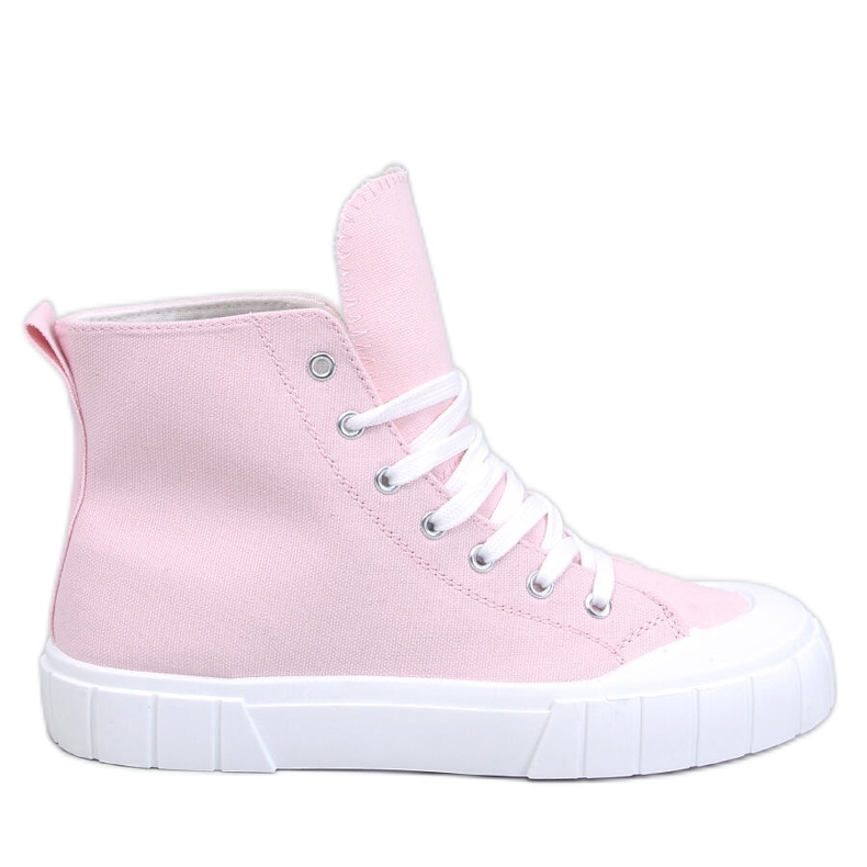 Zapatillas altas de lona rosa rosado