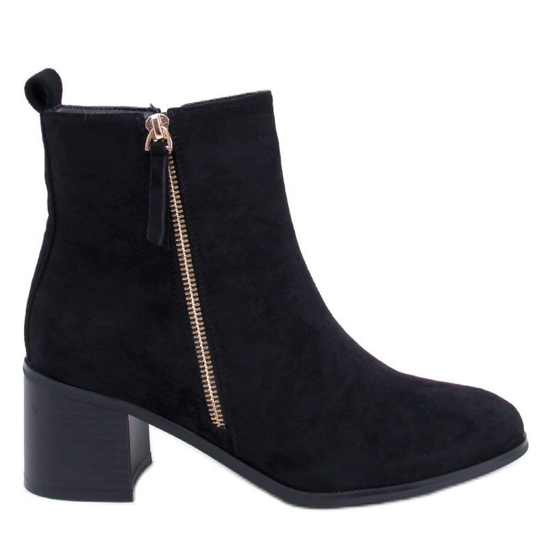 Botas de tacón en ante ecológico, negro