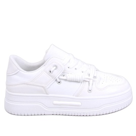 Zapatillas blancas de mujer con suela alta. blanco