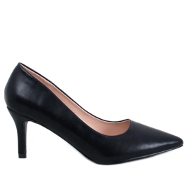 Zapatos de tacón para mujer con tacón bajo, negro.