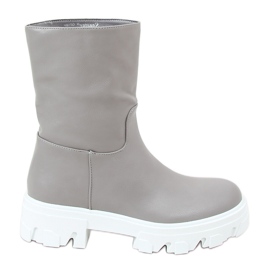 Botines de mujer con pala recta, gris
