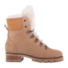 Marco Shoes Botas de Mujer Aisladas con Lana beige
