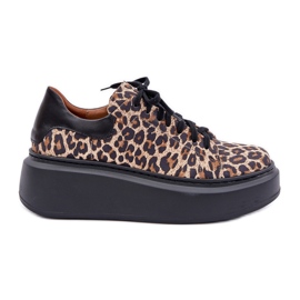 Deportivas Plataforma Piel Leopardo Leopardo Zazoo 3346 Marrón-Negro
