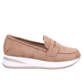 Mocasines cuña mujer camel marrón Mocasines cuña mujer camel marrón