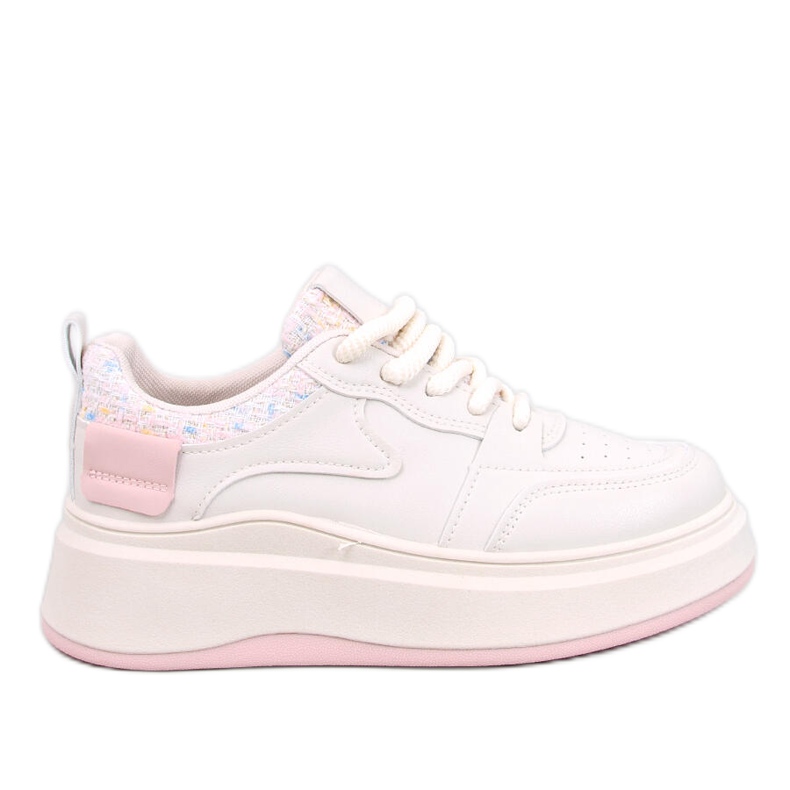 Zapatillas de mujer beige pastel y rosa