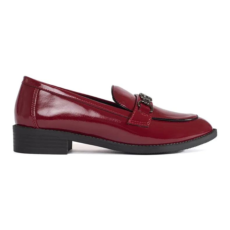 Goodin Mocasines de mujer burdeos con cadena. rojo Goodin Mocasines de mujer burdeos con cadena. rojo