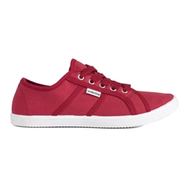 Zapatillas bajas rojas de mujer. rojo