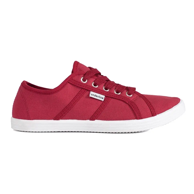 Zapatillas bajas rojas de mujer. rojo