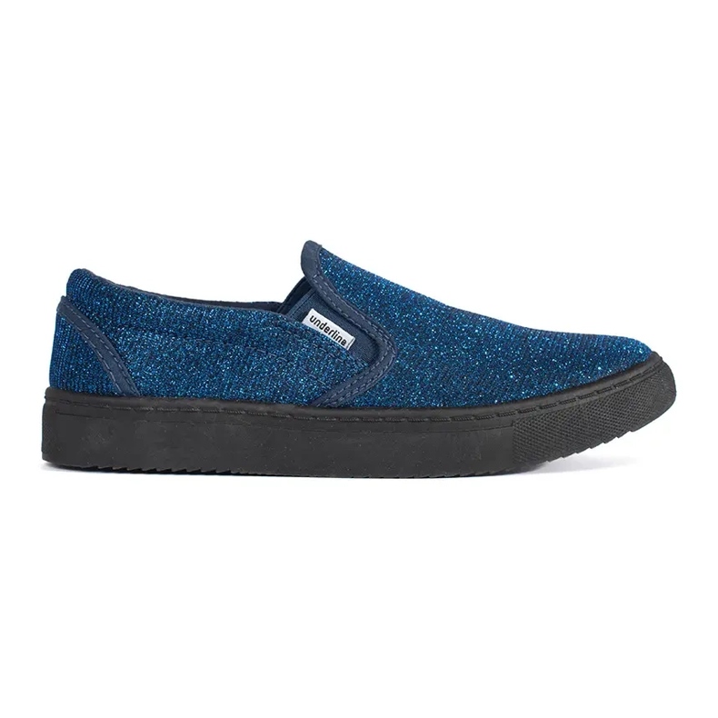 Zapatillas slip-on azules con purpurina
