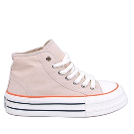 Zapatillas de mujer en la plataforma beige.
