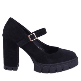 Zapatos de salón con plataforma y correa, negro