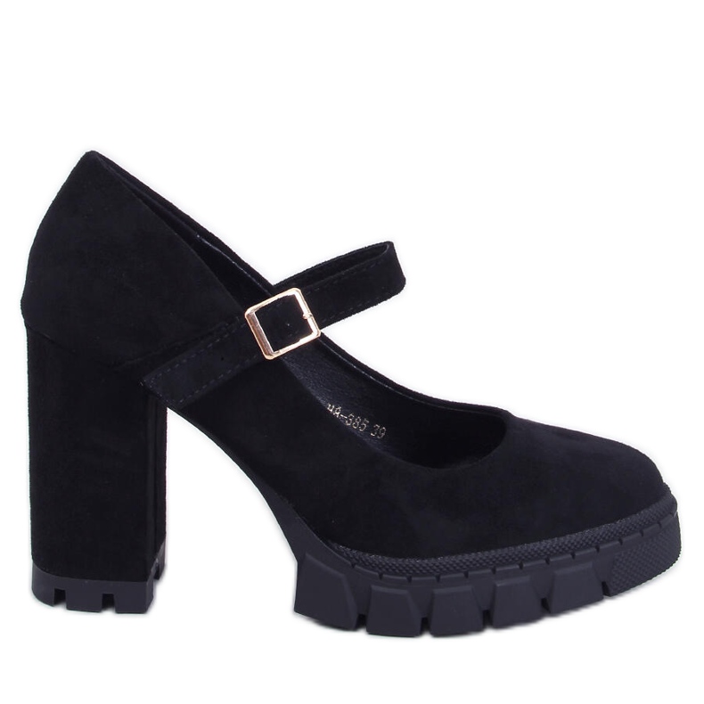 Zapatos de salón con plataforma y correa, negro