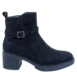 Botas de mujer con aislamiento de piel ecológica, tacón ancho, negro