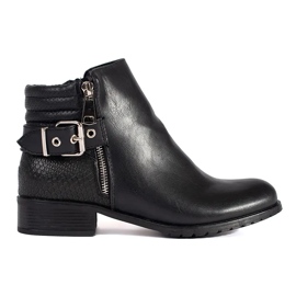 Botas Chelsea de mujer negras con tacón plano negro