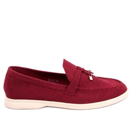 Mocasines mujer vino rojo