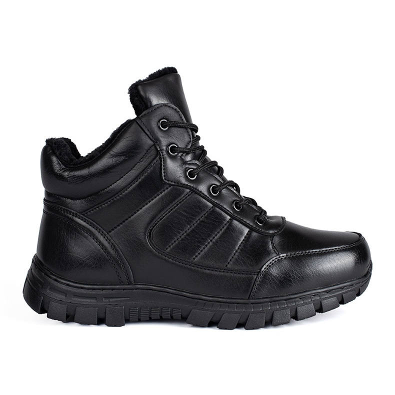 Botas de invierno con aislamiento para hombre negras. negro