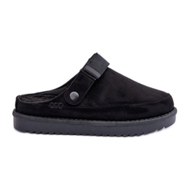Pantuflas aislantes con plataforma para mujer, color negro