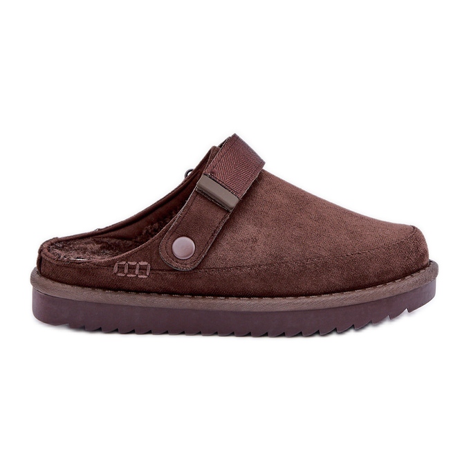 Zapatillas de mujer aislantes con plataforma, chocolate marrón