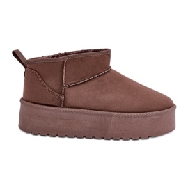 Botas de nieve de plataforma baja marrones marrón