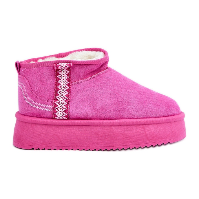 Botas de nieve con plataforma rosa con estampado rosado Botas de nieve con plataforma rosa con estampado rosado