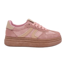 Zapatillas con plataforma para mujer, rosa