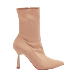 Botines de tejido beige oscuro