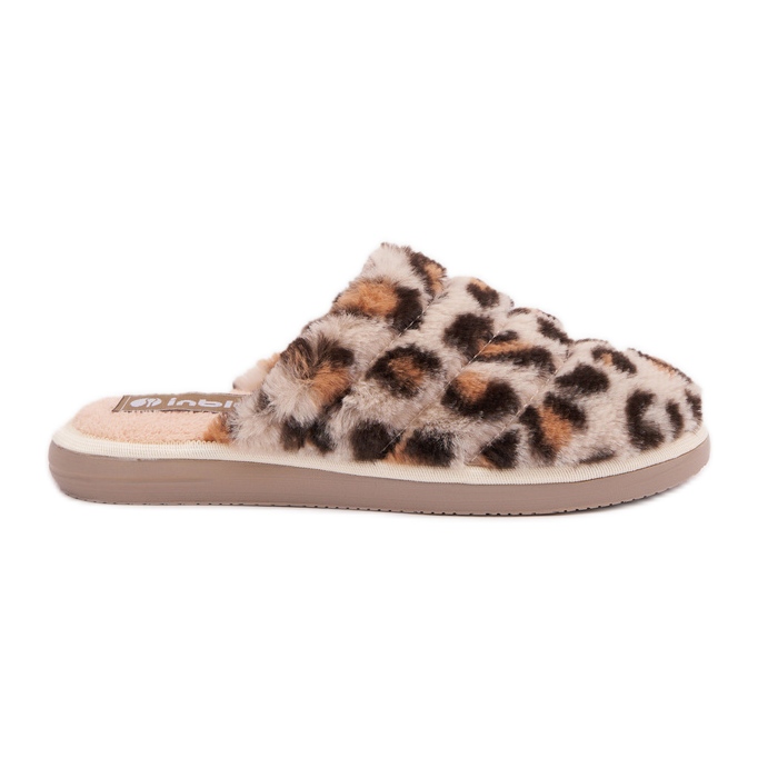 Pantuflas de Mujer de Piel de Leopardo Inblu EK000008 Beige