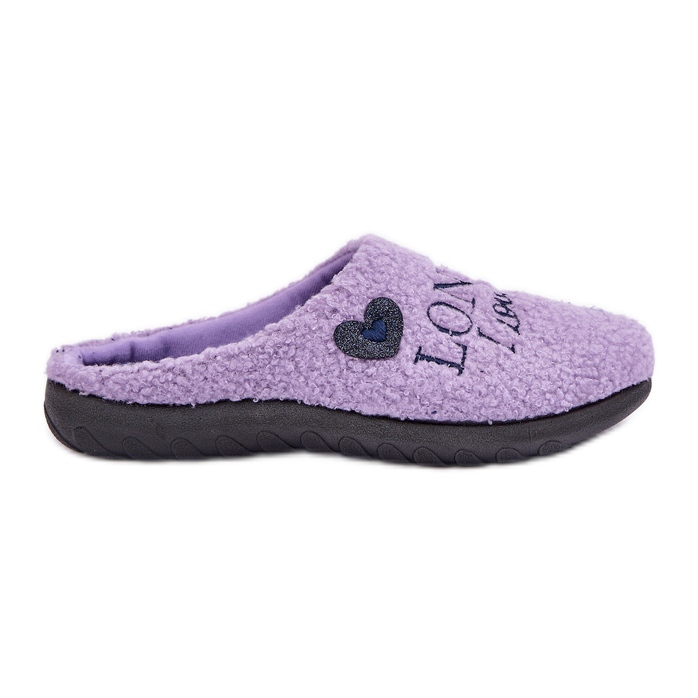 Inblu Pantuflas de piel de oveja de mujer moradas con pelo violeta