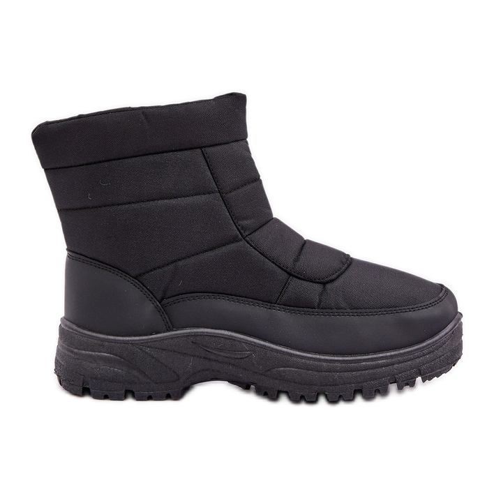 Botas de nieve para hombre con cremallera, forradas con pelo, negro