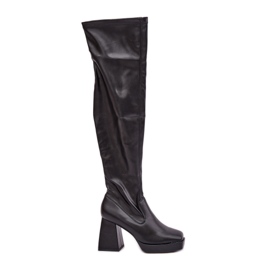 Botas ajustadas por encima de la rodilla, negras negro Botas ajustadas por encima de la rodilla, negras negro