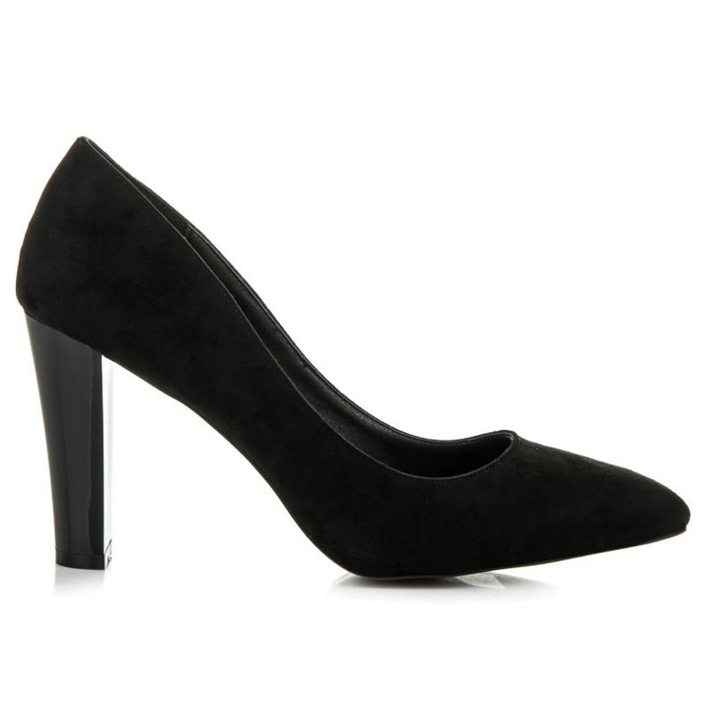 Yes Mile Zapatos De Salón De Ante Con Poste Lacado negro