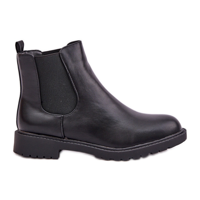 Botas Chelsea de mujer con tacón plano, negro