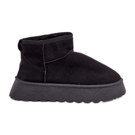 Botas de nieve con plataforma de ante ecológico negro