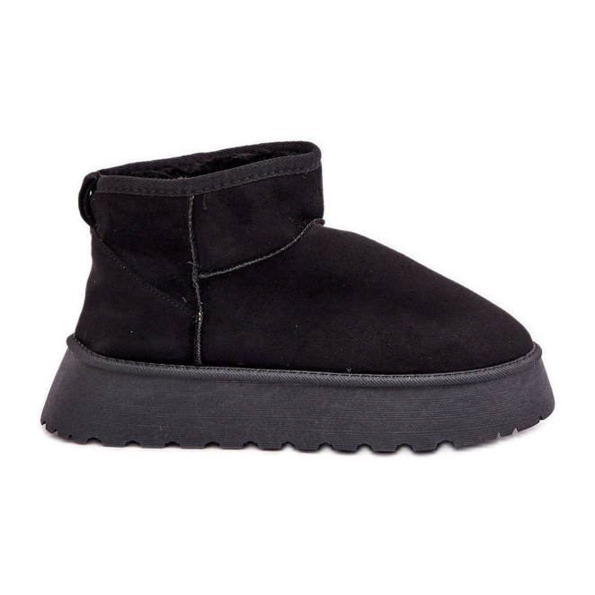 Botas de nieve con plataforma de ante ecológico negro