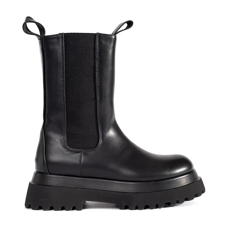 Seastar Botas Chelsea altas negras con plataforma. negro