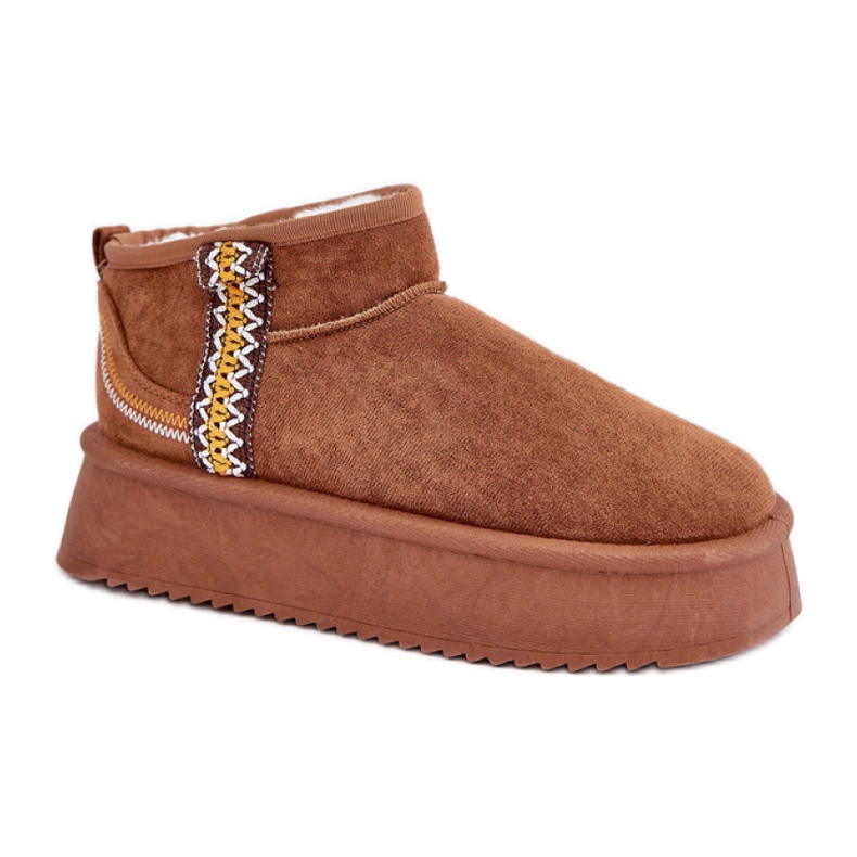 Botas de nieve mujer con plataforma en ante marrón