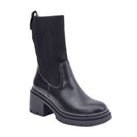Botines de mujer con parte superior flexible, negro