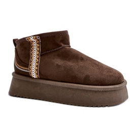 Botas de nieve con plataforma para mujer, ante, verde oscuro