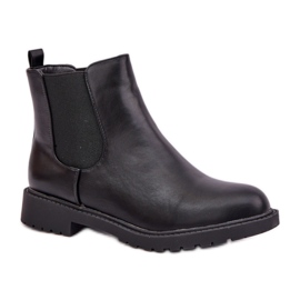 Botas Chelsea de mujer con tacón plano. negro
