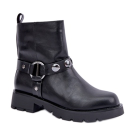 Botas de tacón plano de mujer negras negro